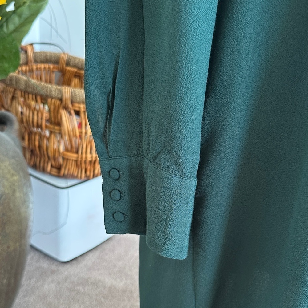 Madewell Forest Green Button-Front Mini Dress - Picture 5 of 10